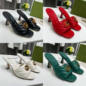 Sandals Spring and Autumn Top Heel Slippers Classic Summer Lazy Designer Fashion Metal Letters Flip-flops Leather Women's Wedding Dress Sexy Formal Sandals L 35-43 11s