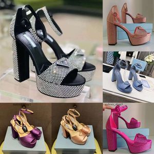 top quality Casual Shoes Sandals Womens Dress High Heeled Women Sandal Luxury Designers Platform Heel Classic Triangle Buckle Embellished Ankle Strap 115cm F