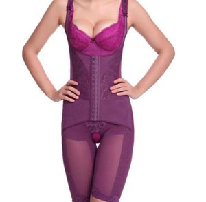 Kadınlar şekillendirici açık kasık bodysuit bel antrenör kontrolü,