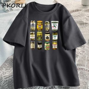 T-shirts vintage konserverade pickles tshirt kvinnor konservering säsong pickle älskare t shirt rolig överdimensionerad bomull t skjortor kvinna koagulering tees