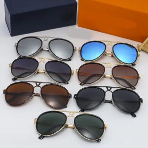 Fashion Pilot Herren-Sonnenbrille für Damen, rund, rechteckig, Doppelbrücke, Metallrahmen, UV400-Schutz, Glaslinsen, Luxus-Designer-Markenbrillen, Großhandel mit Box