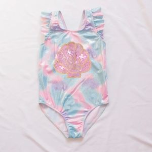 Roupa de banho 2023 menina maiô 314 anos crianças natação terno unicórnio uma peça de banho para meninas terno do bebê bordado brilhante beach wear