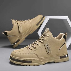 Outdoor Shoes Sandals Mens High Top Casual Shoes Fashion Sneakers Outdoor Non-Slip Hiking Safety Shoes for Men Lace Up Platform Boot Winter Men Boots YQ240301