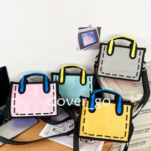 Designer torba kwadratowy element płótno torba kreskówka torba 2D 3D Crossbody Bag Fun Trend Torka animacja torebka Ins Style kobiet na ramię Wodoodporna torba