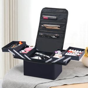 large capacity Make up bag multilayer manicure hairdressing embroidery tool kit cosmetics storage case toiletry 240227