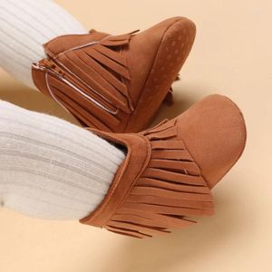 First Walkers Men And Women Baby Winter Style Thermal Trainers 0-18Months Neonatal Indoor Walking Shoes Bed Fashion Tassels Soft Sole