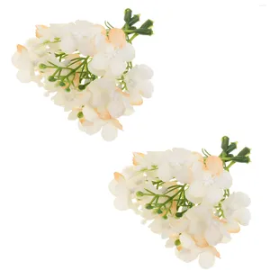 Flores decorativas 20 peças flores artificiais florzinhas acessórios para cabelo de casamento decorações de seda hortênsia