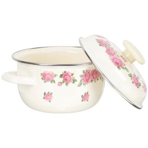 Enamel garnka Pokrywa sos sos rondla szklana szklana miska instancyjna rączka do gotowania mleko Milk do ciepłego piekarnika 240304