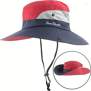 Berets Women Fisherman Hat Fashion Sun Cap في الهواء الطلق تسلق الصيد المشي لمسافات طويلة قابلة للطي دلو حافة كبيرة قابلة للطي