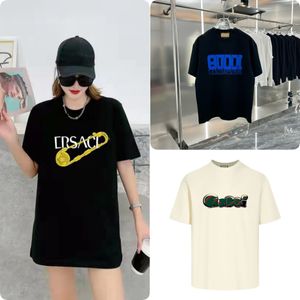 半袖レタークラシック半袖ラウンドネックファッションTシャツ、100％コットンTシャツ