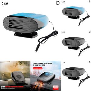 Novo mini 12v/24v desembaçador 360 graus pára-brisa do carro duplo aquecedor acessórios propósito descongelador y9n0