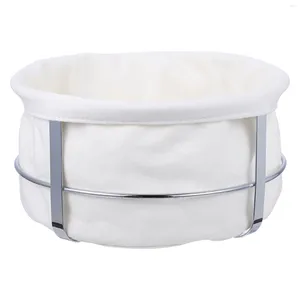 Dinnerware Sets Bread Basket Stainless Steel Cotton And Linen Candy Case Snack Holder Container Wicker