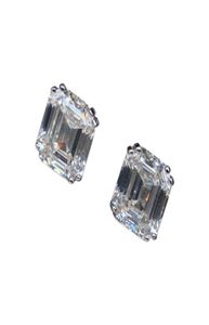 Stud Vinregem 100 925 Sterling Silver Emerald Cut G Created Moissanite Diamonds Gemstone Earrings Ear Studs Fine Jewelry Wholesal4566556