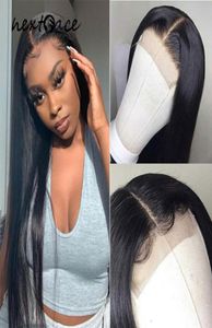 البرازيلي البشري REMY Hair Prepluck Hairline Natural أسود 1030 بوصة مستقيم 4x4 إغلاق الدانتيل wigs23746097127807