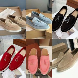 Sıradan Ayakkabı Somunlar Düz Düşük Üst Süet İnek Deri Oxfords Moccasins Yaz Yürüyüş Konforu Loafer Loafer Sole Flats üzerinde Loro Piyano Tasarımcı Günlük Ayakkabılar 11s