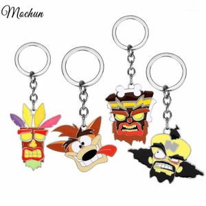 Mqchun Crash Bandicoot Game kluczowe łańcuchy dla mężczyzn kobiety cosplay pies klęcznikowy klęcznik męski anime biżuteria Klawisze Kluczowce Keyring Pudvenir12721