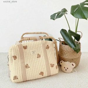 Сумки для подгузников, 1 шт., корейские мамочки BaEmbroideryg Bears, сумки для мамы и ребенка большой вместимости с наклоном на одно плечо Bear MomL240305