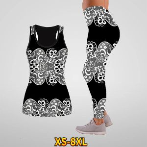 Leggings Quick Drying and Breathable Women's Exercise Pattern Yoga Suit Casual Clothing Casual Sweatpants Gym Suit XS8XL