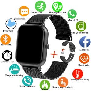 För Xiaomi Huawei iOS 2024 NY SMART WACK Män kvinnors hjärtfrekvens blodtryck fiess tracker Bluetooth Call Smartwatch Man