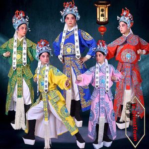 Kinesiska operor Flower Arrow Robe Peking Opera Drama Martial Arts Apparel Generals Sword Garment Guards Stage Spela klänningskläder