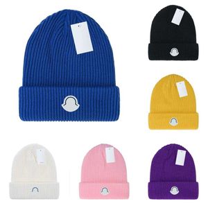 Beanie-Mütze, Designer-Strickmützen, Wintermützen, warme Strickmütze, Damenmütze, grob, luxuriös, modisch, lässig, Herbst, Totenkopf, Unisex, klassische Marke, Ball-Fit, Herbst/Winter