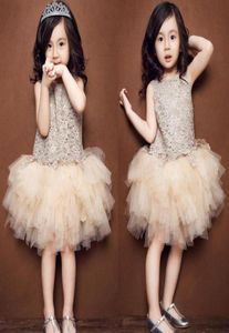 Girl Tutu sukienka Dziewczyny koronkowe sukienki księżniczki dziecięce ubrania dla dzieci kwiatowe pusta sukienka bez rękawów kamizelka Summer Korean Style kamizelka 9735167