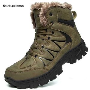 Açık Ayakkabı Sandalet Erkek Kış Kar Botları Süper Sıcak Erkek Yürüyüş Botları Yüksek Kaliteli Su Geçirmez Deri Yüksek Üst Boyu Erkek Botlar Açık Hafakalar YQ240301