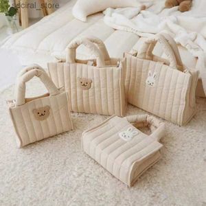 Diaper Bags Korean Mommy Bag Cute Bear Portable Baby Diaper Pouch Organizer for The Nursery Storage Bags Strollers HandbagsL240305