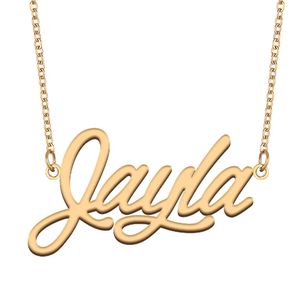 Jayla-Namenshalskette, Goldanhänger, individuell personalisiert, für Frauen, Mädchen, Kinder, beste Freunde, Mütter, Geschenke, 18 Karat vergoldeter Edelstahl