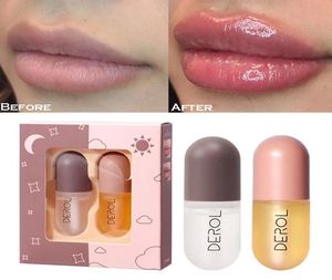 Lip Gloss Lip Gloss 30Box60PCS DEROL Plumper Set Volumising Reduce Fine Lines Serum Oil Essence Enhancer Makeup Whole 8320221