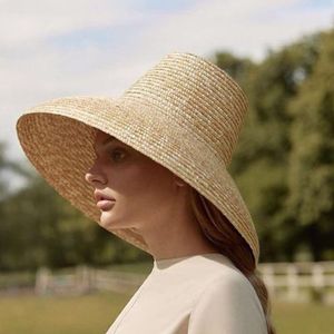 Summer Popular Lamp Shape Sun Hat for Women Big Wide Brim Beach Hat Ladies High Top Straw UV Protection Travel230R