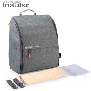 Diaper Bags Insular Baby Diaper Stroller Bag Large Capacity Nappy Backpack Designer Nursing Bag Fashion Travel Mommy Backpack Baby Care BagL240305