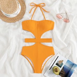 Mayo kesim seksi tek parça set mayo bir omuz bikinis mayo kadın plaj mayo üçgen tangalı bodysuit plaj kıyafeti