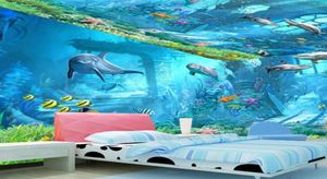 Unterwasserwelt-Wandbild, 3D-Tapete, Fernsehen, Kinderzimmer, Schlafzimmer, Ozean, Cartoon-Hintergrund, Wandaufkleber, Vliesstoff, 22d7707935