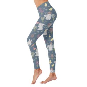 Capris Easter Day For Rabbit Print High Waist Pants For Women's Leggings Tights Compression Running Fitness High Waist Trousers