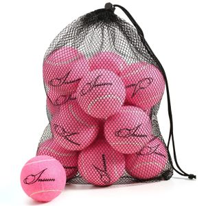 WSUM PET Dog Tennis Ball 12pcs/siatka dla łatwych noszących wiele opcji kolorów Zaawansowane szkolenie dla początkujących zabawek dla psów 240227