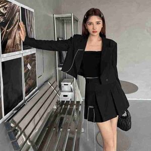 Designer Shenzhen Nanyou High End Miu Home Autumnwinter Heavy Industry Tassel Design Short Suit Pleated Half kjol Set AV3P