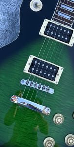 표준 일렉트릭 기타, 파이썬 그린 호랑이 패턴 그라디언트 컬러, 시그니처, 녹색 레트로 튜너, 라이트닝 팩