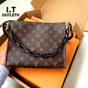 M47545 Pochette Voyage Yıkama Çantası Marka Logo Tasarımcı Tag Tote Çanta Omuz Çantası Kalın Zincir Çantalar Crossbody Paket