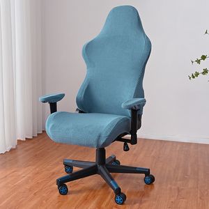 Solid Color Gaming Chair Cover Soft Elasticity Polar Fleece Armchair Slipcovers Computer Seat Chair Covers Stretch Rotating Lift