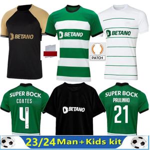 2023 2024 Sporting Cp Lisboa Futbol Formaları Lizbon Jovane Sarabia Vietto Coates Acuna Ev Away 23 24 Futbol Gömlek Erkek Çocuklar