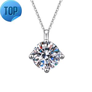 2023 Halsband Kvinna VVS GRA Certificate Pass Diamond Test 925 Pendant 1CT Moissanite Necklace Hot Sale Custom Stone Box Silver