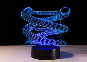 3D DNA Lampa LAMPA LAMONA DOTYKA BASA ABSTRYLNE SPARALA LAMPĘ LAMPĘ LED LED LIGHT LIGHT TABEL DEKURT HOME DEKREMENTA ACRYLICZNE LIGHTURTY R216136948