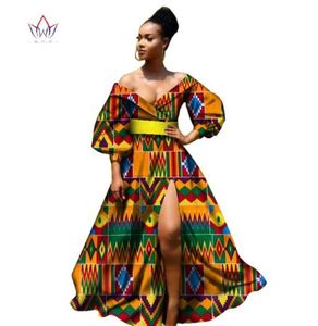 Afrykańskie sukienki na bazinowe dla kobiet Afrykańskie trzy ćwierć rękawy sukienki dla kobiet afrykańskie odzież wosk dashiki tkanina WY22552537656