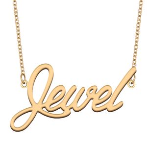 Jewel name necklaces pendant Custom Personalized for women girls children best friends Mothers Gifts 18k gold plated Stainless steel