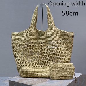 Halmpåse strand tote stor kapacitet shopping väskor ihålig handväska handväska axel underarmsäckar totes designer handväskor kvinnor hobo påse justerbar rem