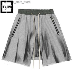 Shorts masculinos homens hip hop harem shorts moda rua roupas grunge moletom solto apto para y2k harajuku super sprinter q240305