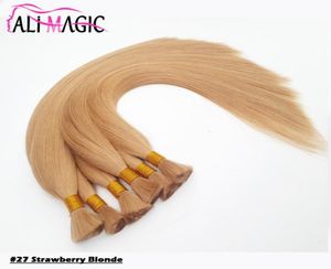 Strawberry Blonde Mänskligt bulkhår för flätning 18quot20quot22quot24quot remy rakt europeiskt hår 100 naturligt rått hår 3933560