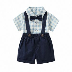 Babykläder set Summer Set småbarn kläder pojke spårdräkt söt vinter t -shirt och byxor 2 st sport kostym mode barn flickor kläder v735#