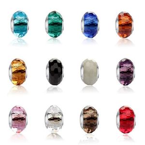 Hot Selling Crystal Pärlor Diy Multi-färg bländande kristall stora hål pärlor grossist smycken pärlstav armband tillbehör